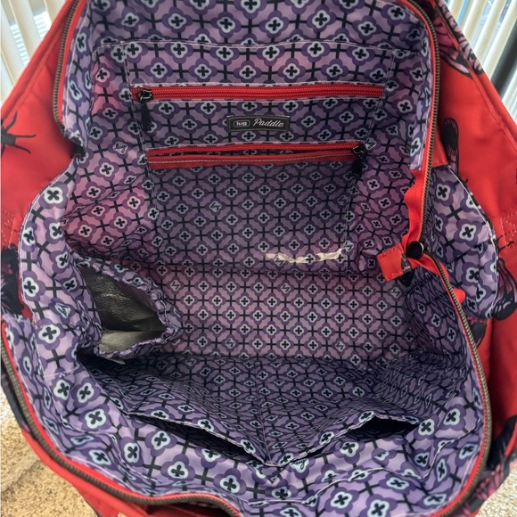 Lug Paddle Carry All Tote - Poppy Red w/ butterfly charm - EUC - Picture 5 of 9